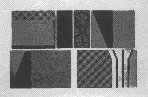 Composition : Le gai savoir, acrylique et collage sur bois, 104X170cm, 1994.