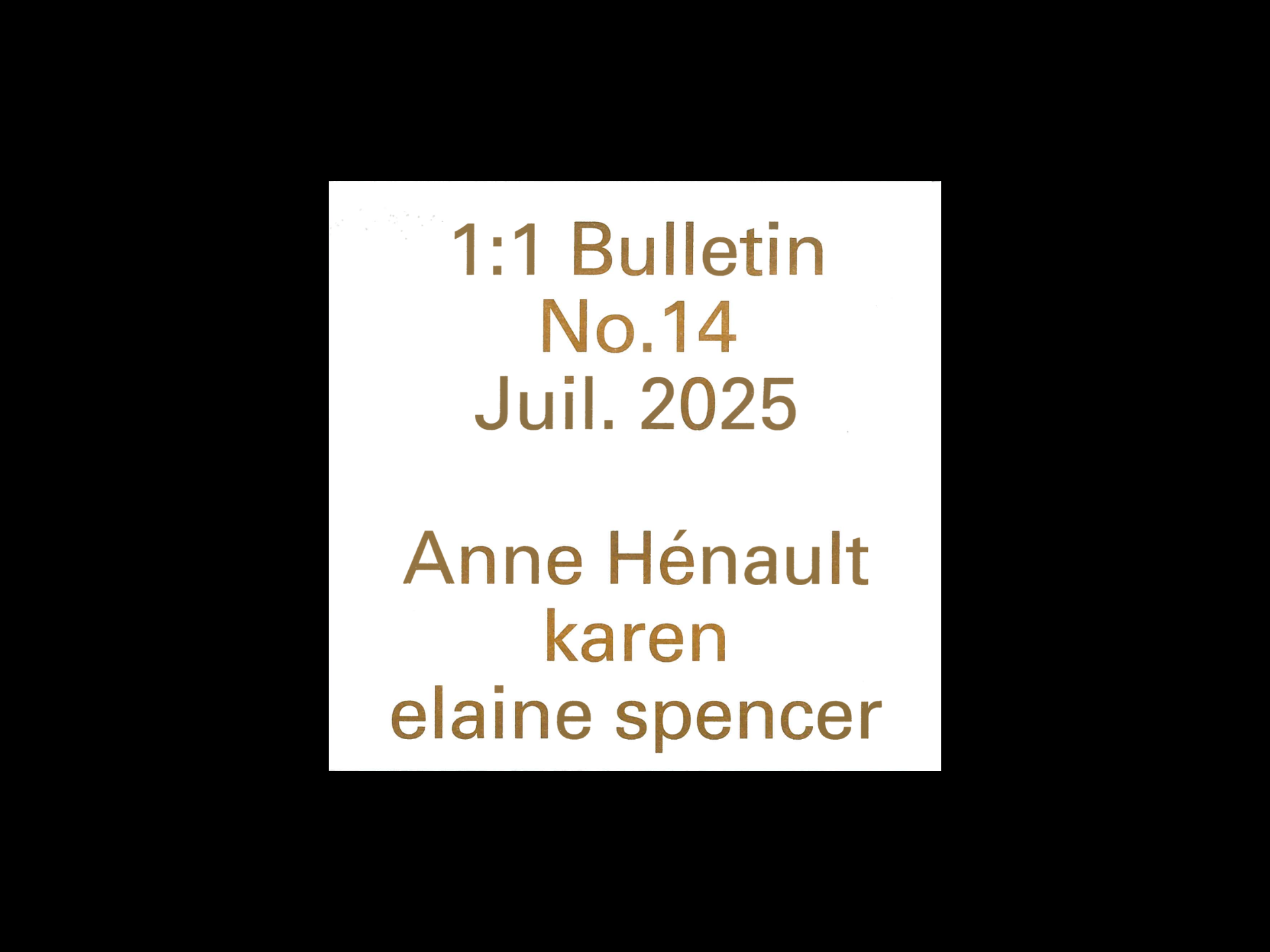1:1 Bulletin No.14